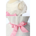 Grace Karin Pink bowknot cinturón barato Princess Flower niñas vestidos con manga corta CL4610